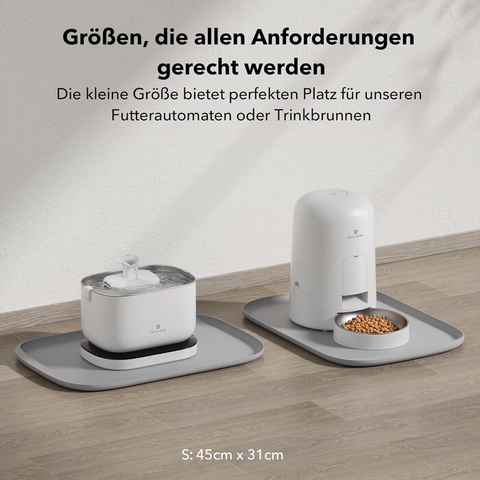 Підкладка під миску для собак та котів PETLIBRO Silikon, сіра, 45x30 см, нековзна, водонепроникна, для миття в посудомийній машині