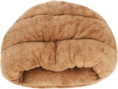 Зручна лежанка-будиночок для собак та котів ITODA, теплий та м'який лежак для дому, підходить для цуценят та дорослих тварин (Колір: Коричневий)