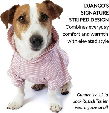 Світшот для собак Джанго, теплий, м'який, з капюшоном, для маленьких собак до 11,3 кг (Такса, цуценята), розмір S, колір: Blush Pink