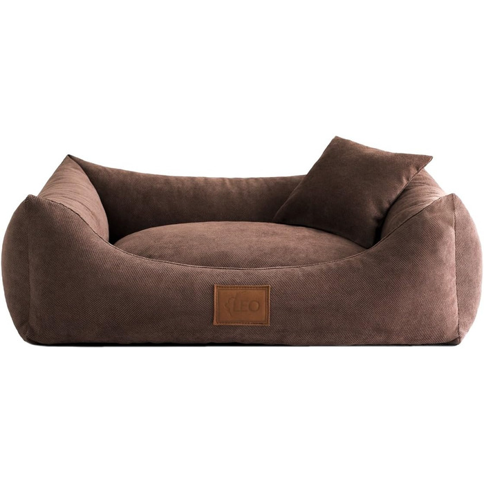 Leo4dog Диван-лежак для собак Sofa Sun, 6 розмірів, 4 кольори, м'яке собаче ліжко, подушка, диван, кошик, XXXL 140x105 см, коричневий