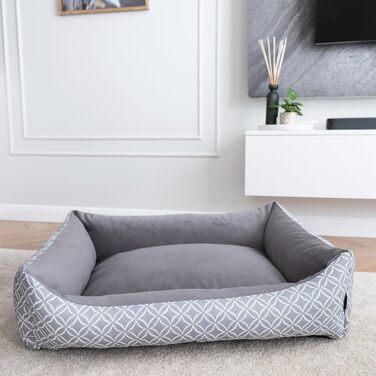 М'яке ліжко для собак 4L Textil OTTO, сіре, 120x100 см. Знімний та пральний чохол. Кошик для собак середніх порід.