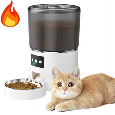 Автоматична годівниця для котів та собак з Wi-Fi, 4 л, дозатор для сухого корму