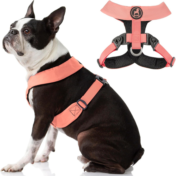 Шлея Gooby Comfort X Harness Dual Snap, рожева, розмір XL, без натягу, для малих і середніх собак, анатомічна конструкція, запатентована система без задухи
