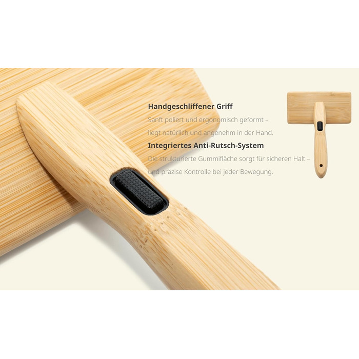 Дерев'яна щітка для собак та котів з довгою та короткою шерстю, для догляду за шерстю, вичісувальна щітка проти підшерстка та ковтунів, ручна щітка для собак з неслизькою ручкою, м'який догляд