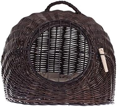 Кішка Будиночок Венге-Сірий, Корзина для кота з плетеної лози, Лежанка для кота з ручкою