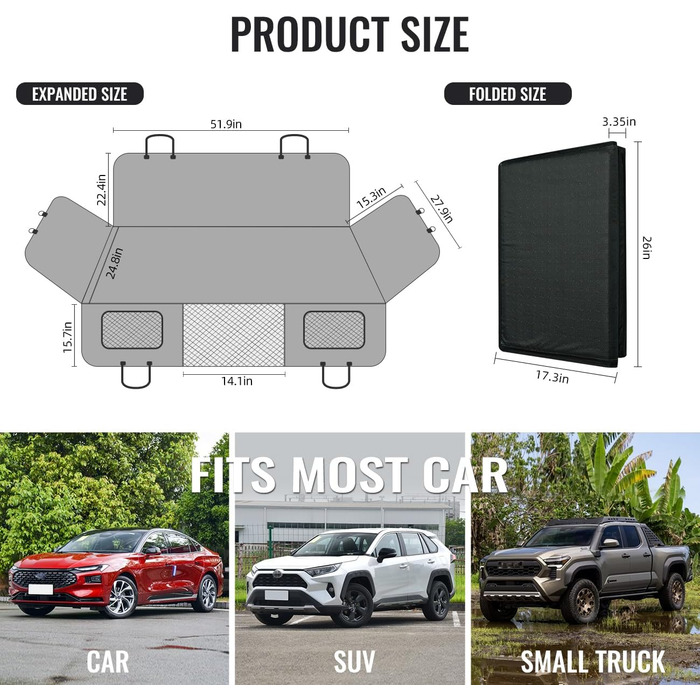 Захисний чохол на сидіння авто для собак, з жорсткою основою, універсальний