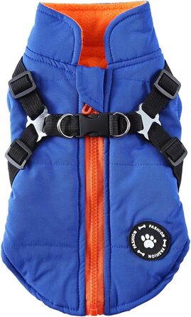 Теплий зимовий пуховик для собак, водонепроникна флісова жилетка, тепла куртка для цуценят та собак різних розмірів (S, блакитний)