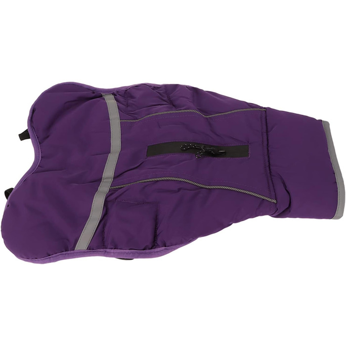 Зимова куртка для собак з відбиваючими елементами, регульована, тепла, з коміром-стійкою, для малих, середніх та великих собак (фіолетова, XXL)