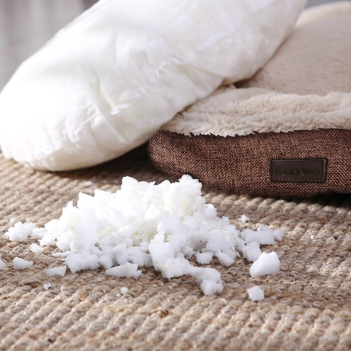 Кругле ліжко для собак та котів Feandrea, Donut, діаметр 55 см, коричневе, PGW55C, 55x55x12 см