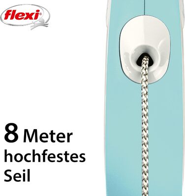 Висувний повідець Flexi для собак, м'яка ручка, 3/5/8 м, до 20 кг, блакитний