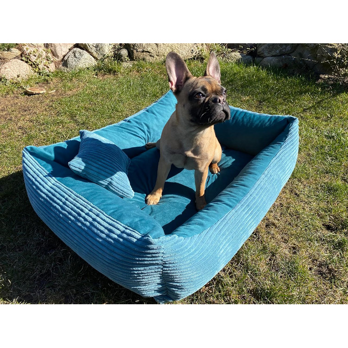 М'яке ліжко для собак 4L Textil Molly, корзина для собак, середні породи, 100x80 см, колір: бірюзовий