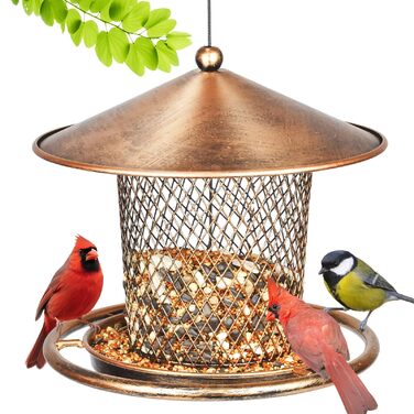 Годівниця для птахів у вигляді даху, захищена від білок, металева, 900 г, чорна/синя