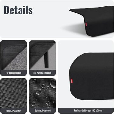 Захист для багажника автомобіля Achilles – килимок для багажника з захистом від подряпин та вологи – для собак – універсальний розмір 100x70 см, чорний