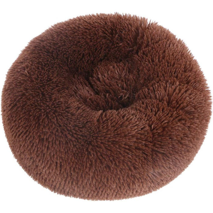 М'яке ліжко для собак та котів, софа, кругла, плюшеве, водонепроникне, 50 см, коричневе