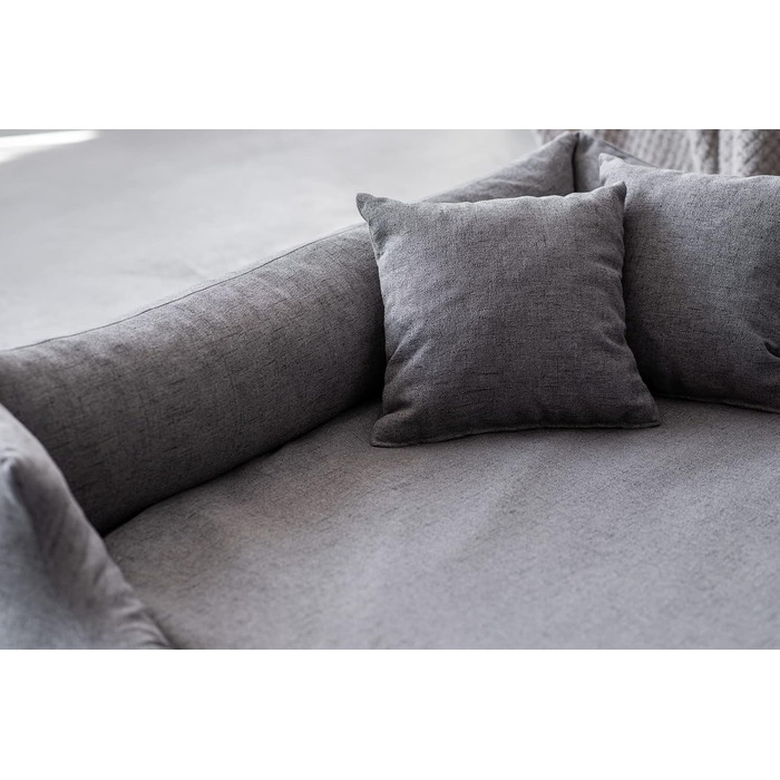 Ортопедичне ліжко для собак Bruno Grosse, середнього та малого розміру - подушка для собак, килимок для собак з тканини Aura - піна з пам'яті, м'яка, довговічна, зносостійка, стійка до розривів (L, Темно-сірий) L Темно-сірий