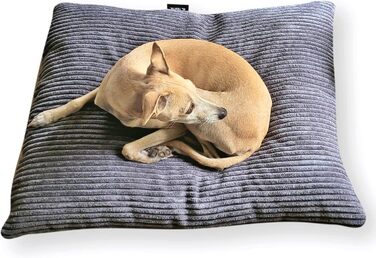 Лежак для собак 4L Textil ZOE, велюровий, знімний чохол, великий, 120x100 см, графіт, для великих собак, праний
