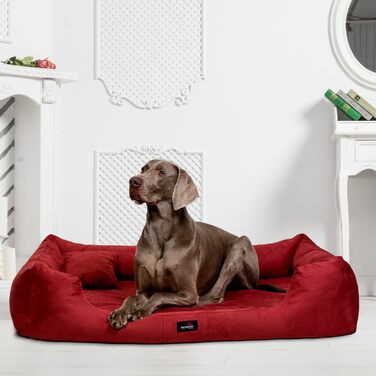 Ортопедичне ліжко для собак Tierlando® Pluto Ortho VISCO з віскоеластичної піни та м'якого велюру, 130x100 см, сірий графіт (PLV5)