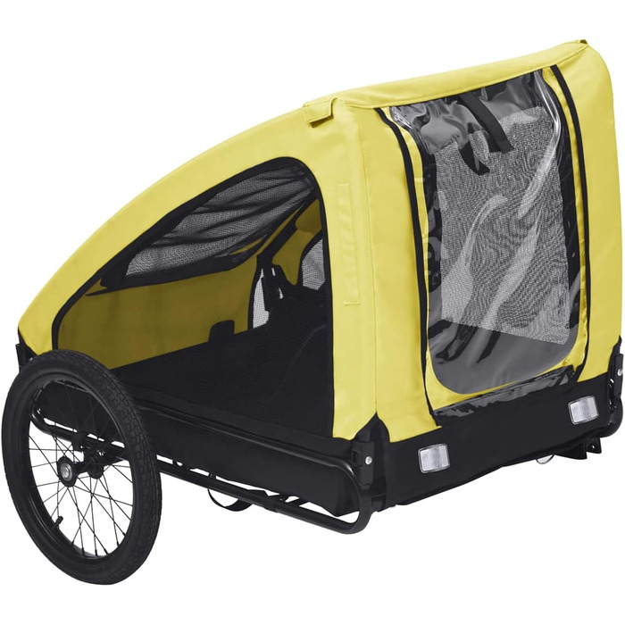 Фahrрадіантний причіп для велосипеда Tidyard: для собак, домашніх тварин, з функцією джоггінгу, складний, жовто-чорний