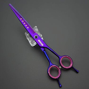Набір професійних собачих ножиць для грумінгу 5 шт. (прямі, витончені, зігнуті, для волосся, гребінець) для правшів, фіолетовий