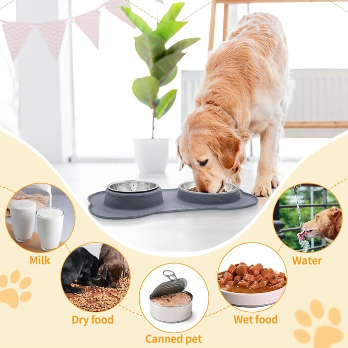 Набори мисок для котів та собак з нержавіючої сталі, 16 см, 6 шт.