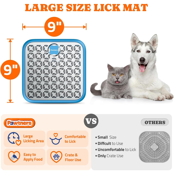 Килимок для ласощів для собак: 2 шт. з нержавіючої сталі, для котів, великих порід собак, повільний годівниця для собак, для догляду за шерстю, зменшує нудьгу та тривогу, блакитний