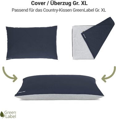 М'яке ліжко для собак великих порід Doctor Bark GreenLabel, XL, зелене/короїдний синій, легко миється