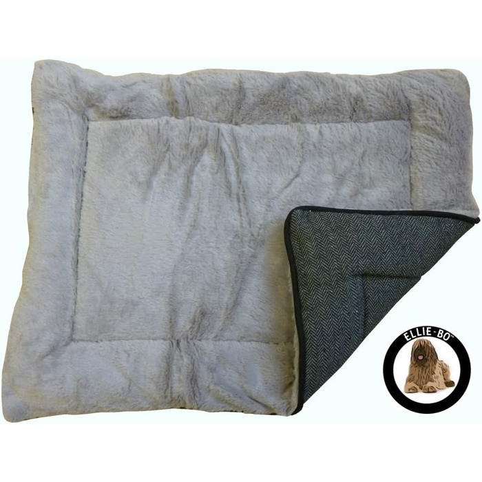 Ліжко-трансформер для собак Ellie-Bo з твіду та штучного хутра, сіре, 61 см, для клітки