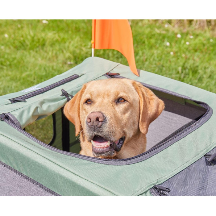 Причеп для собак Cruvado Knuffelwuff: фальш, легкий, стабільний, до 45 кг, з безпековою лінією та від комарами