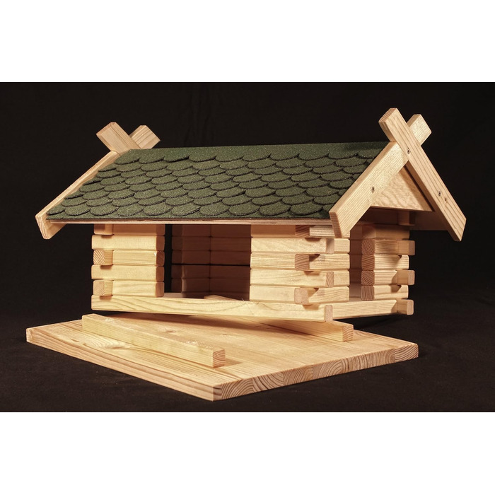 Велика зелена годівниця для птахів Vogelhaus, 44×37×27 см, дерев'яна, садова кормушка