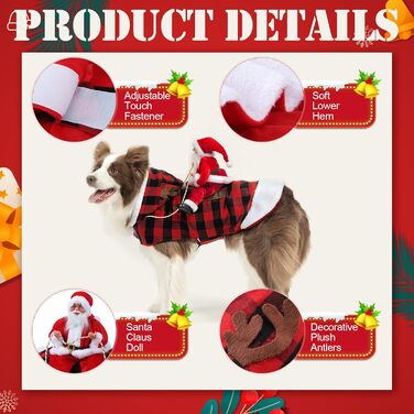 Стильний святковий костюм для собак EXPAWLORER: теплий різдвяний пуловер з капюшоном для собак, розмір XX-Large