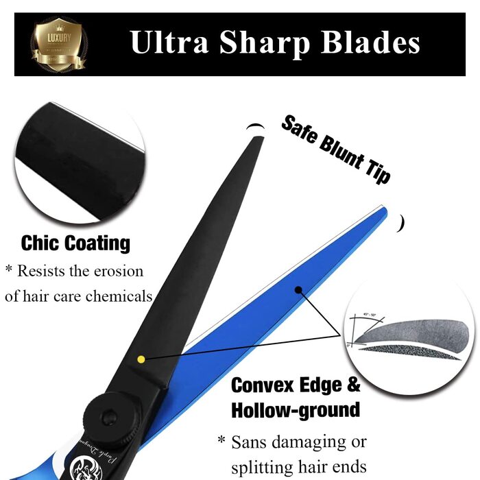 Професійні перукарські ножиці Purple Dragon 5.5 дюймів - набір для стрижки волосся для жінок та чоловіків