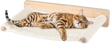 Крісло-гамак для котів на стіну, гамак для котів, міцний гамак для котів на стіну до 35 кг, кліматична стіна для котів, ліжко для котів для сну та відпочинку - 61 * 40 * 15 см – білий