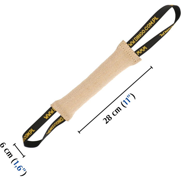 Байт-ваurst Dingo з джуту для дресирування собак, 2 ручки, 28×6 см, натуральний, ручна робота