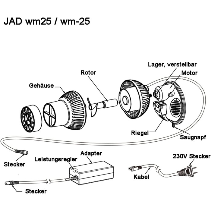 JAD WM-25 Акваріумна хвильова помпа 5500 л/год, для прісної та морської води