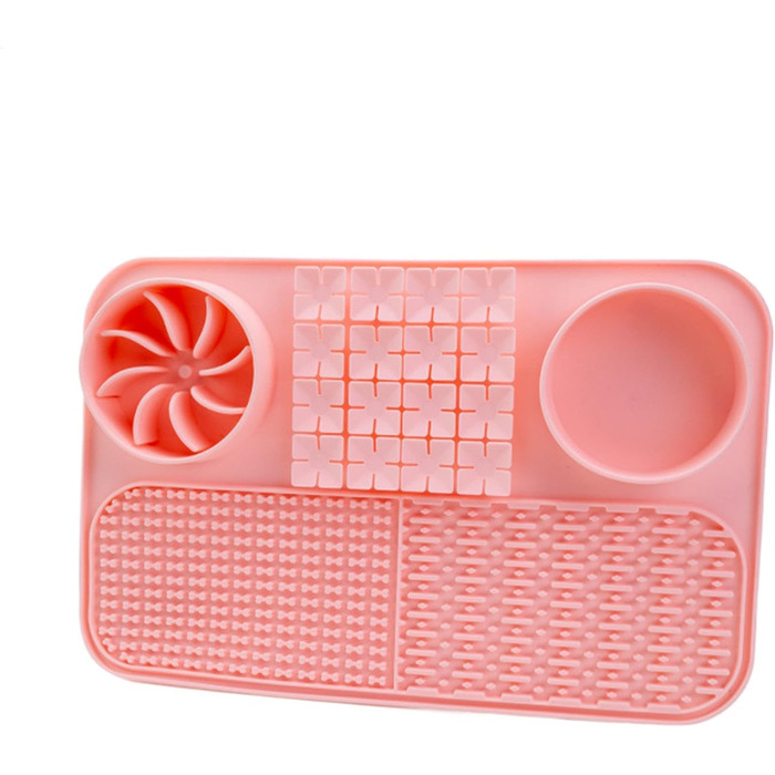 Килимок для собак - годівниця-лизунчик | Килимок для цуценят | Силіконовий килимок для годування собак | Миска для собак з кормом (Рожевий)