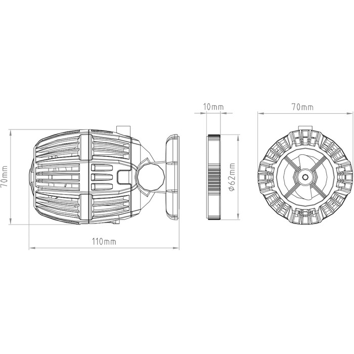 SunSun CW-120 течієва помпа для акваріума 700-8000 л/год, 20 Вт, регульована хвиля, денний і нічний режими