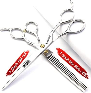 Професійні перукарські ножиці для стрижки та проріджування волосся, 7 дюймів (2 шт.) з високоякісної сталі 440C