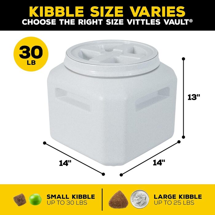 Контейнер для зберігання корму Gamma2 Vittles Vault - герметичний, до 13,6 кг, для собак, котів, птахів, BPA-free