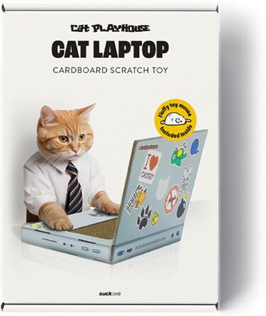 SUCK UK Картонний когтетоп-ноутбук для котів | Іграшка для котів | Когтеточка | Когтекартон | SUCK UK