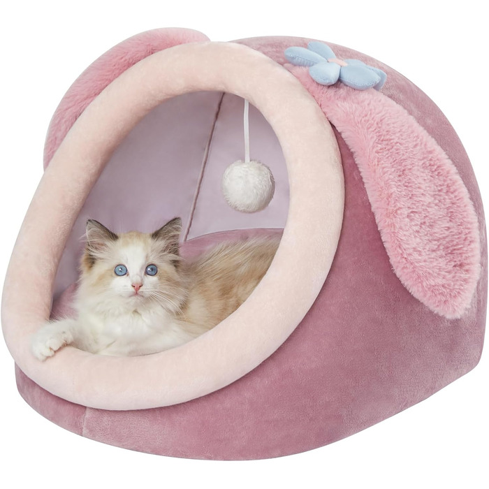 Будиночок для котів Jiupety, котяча лежанка M (38x37x32 см), кошик з нековзким дном і знімною подушкою, синій