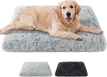 Крісло-лежанка для собак та котів Aomig, квадратне, плюшеве, 75x50x8 см, сірий колір