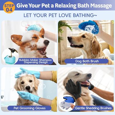 Набір для догляду за собаками та котами 13 предметів: триммер для кігтів, пилка, гребінець для видалення ковтунів, щітка для миття та скребок для шампуню, аксесуари для догляду за шерстю