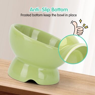 Керамічні миски для котів Nobleza (2 шт.) з нахилом 15° - антиблювотні миски для корму та води, підходять для котів та маленьких собак, білий колір