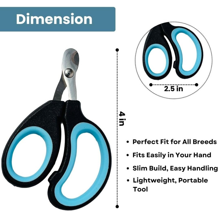 Richpet PrecisionPaws Кігтеріз з нержавіючої сталі для котів, собак і птахів XS, професійний, гострі леза, нековзна ручка