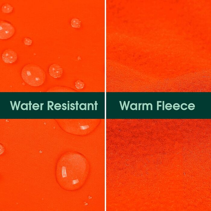 Куртка для собак Kuoser, зимова, водонепроникна, флісова, для середніх собак, помаранчевого кольору (S)