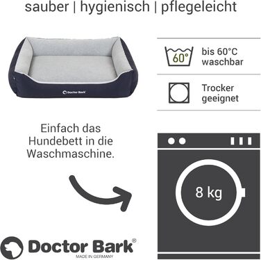 Ліжко для собак Doctor Bark Kleine Hunde - зручне та м'яке, з можливістю прання, міцне, зелений колір (XL, 110x85 см)