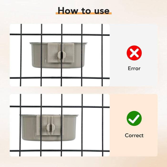Набір мисок для води та корму для собак Joyoldelf 2-в-1, 13 см, 600 мл, підвісні, з нержавіючої сталі та пластику, для собак, котів та інших дрібних тварин