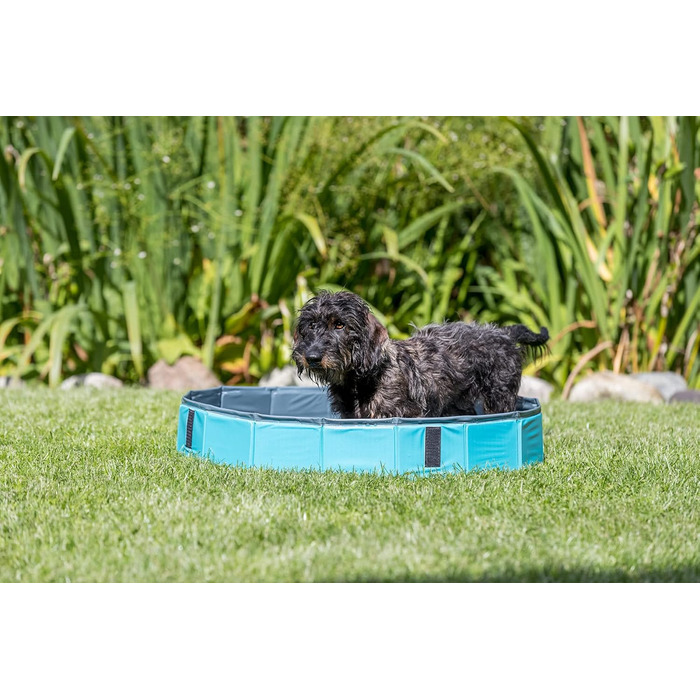 Басейн для собак TRIXIE 70x12 см, блакитно-сірий, з неслизьким дном та міцною конструкцією, без надування