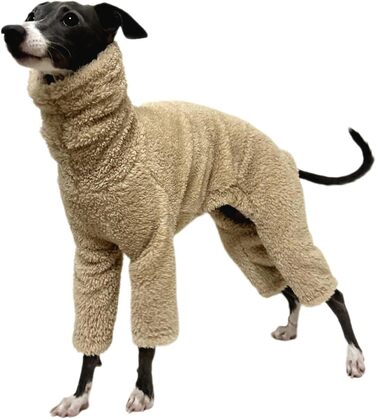 Теплий флісовий комбінезон для собак - теплий спальник для італійських грейхаундів, маленьких, середніх та великих собак (колір: коричневий)