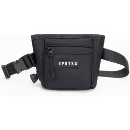 Сумка для ласощів для собак з металевим кліпом на ремінь, міцна застібка-магніт, велика місткість, диспенсер для пакетів для вигулу (чорний)